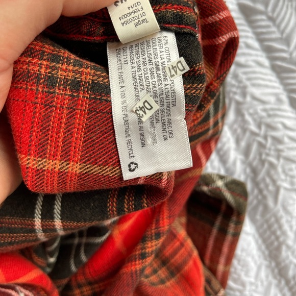Mossimo Supply Co Women's Flannel Red Plaid Button-Up Shirt Cotton Size SP - Picture 11 of 12